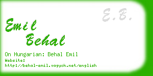 emil behal business card